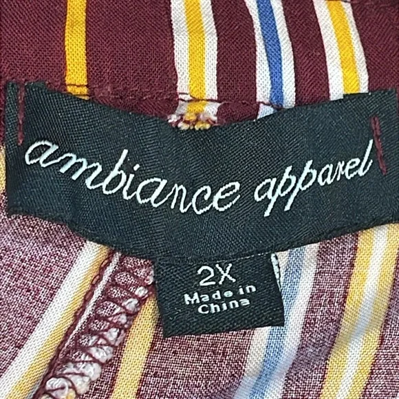 Ambiance High Waist Red and Yellow Shorts WOMENS SIZE 2X - Picture 5 of 7